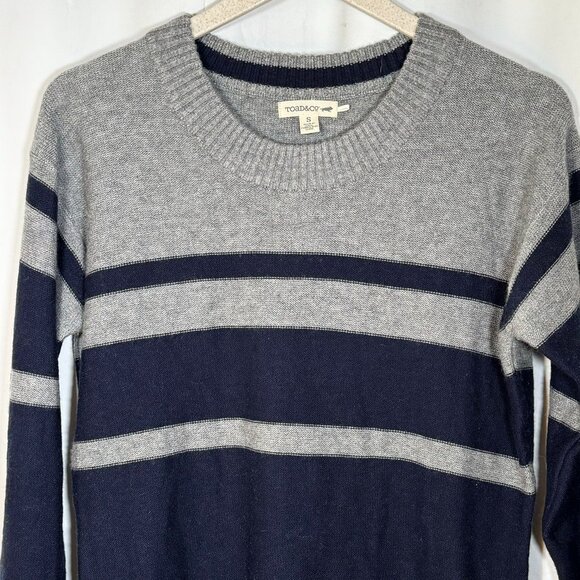 Toad & Co Crew Neck Striped Wool Sweater Size Small - Picture 6 of 6